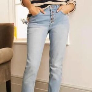 NWT Boden Denim Girlfriend Fit, Button Fly, Mid Rise Jeans, Size US14R / UK18R